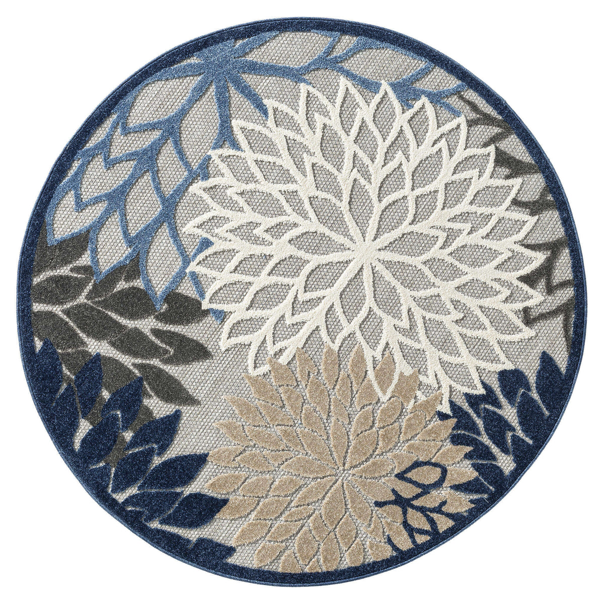 Monaco 1210 Blue Round Rug