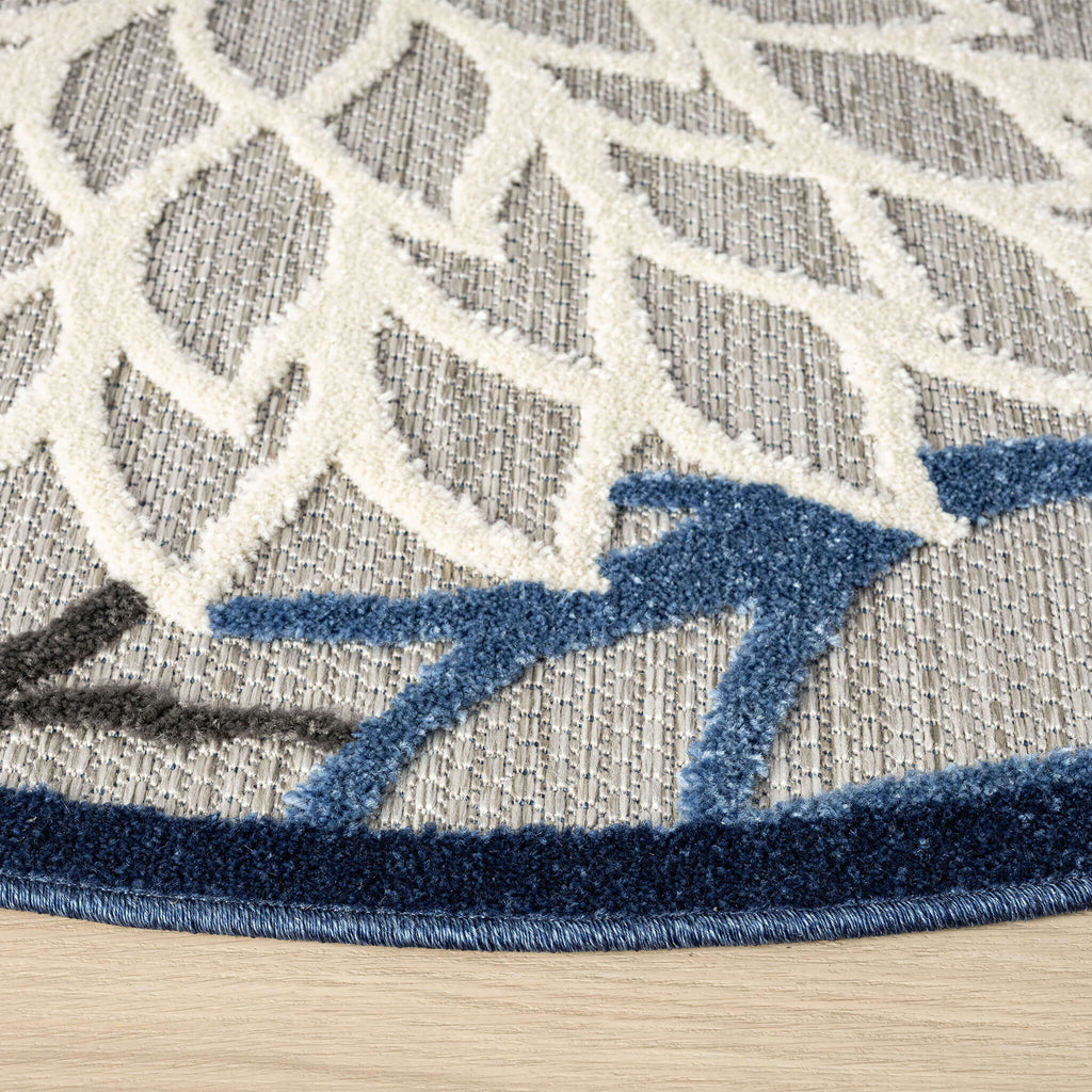 Monaco 1210 Blue Round Rug