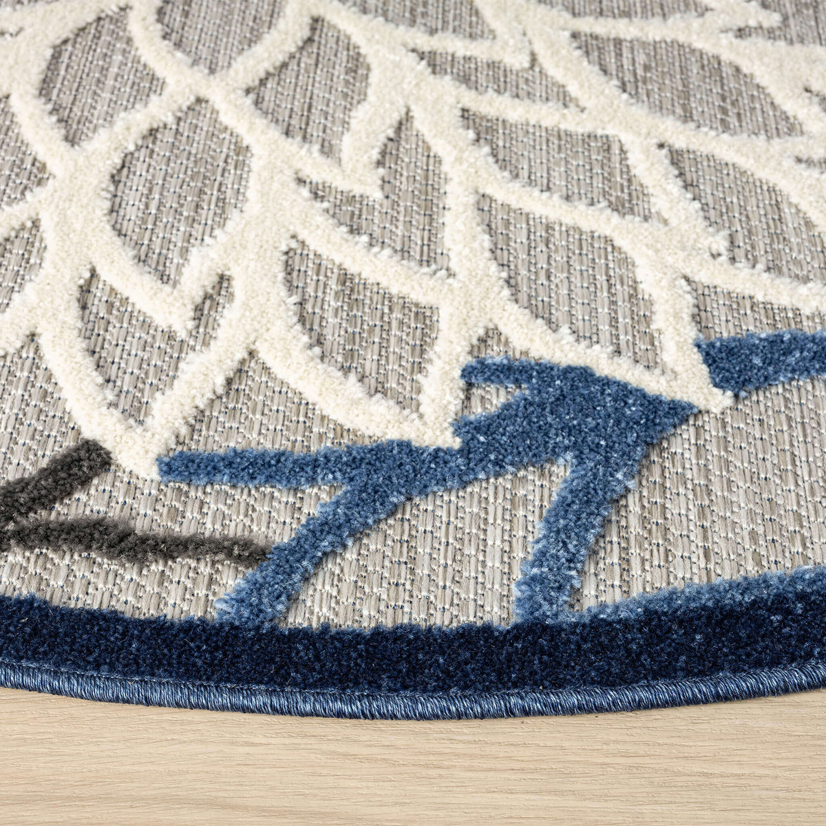 Monaco 1210 Blue Round Rug