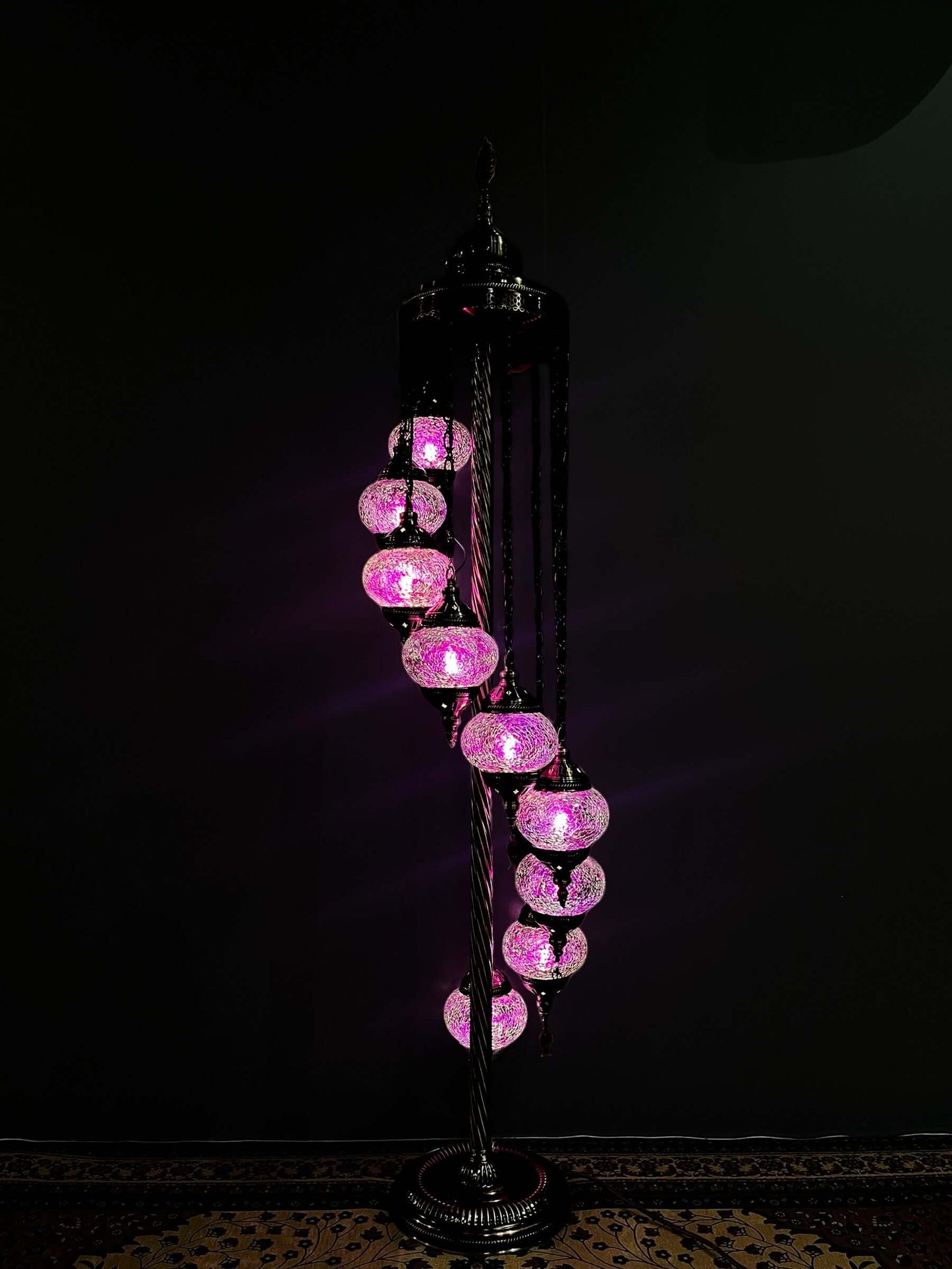 Mosaic Floor Lamp (Turkish Lamps)-Discover the beauty of a Turkish mosaic floor lamp. This stunning lamp combines intricate glasswork with warm, ambient lighting to elevate any room's decor. Perfect for creating a cozy atmosphere, this Turkish lamp includ