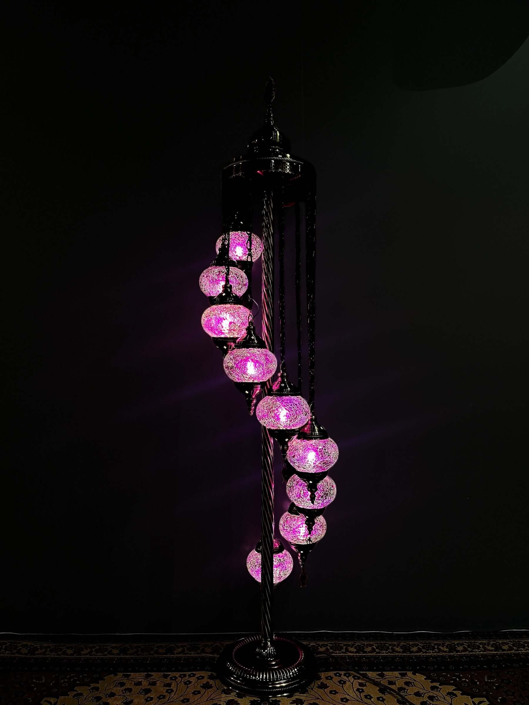 Mosaic Floor Lamp (Turkish Lamps)-Discover the beauty of a Turkish mosaic floor lamp. This stunning lamp combines intricate glasswork with warm, ambient lighting to elevate any room's decor. Perfect for creating a cozy atmosphere, this Turkish lamp includ