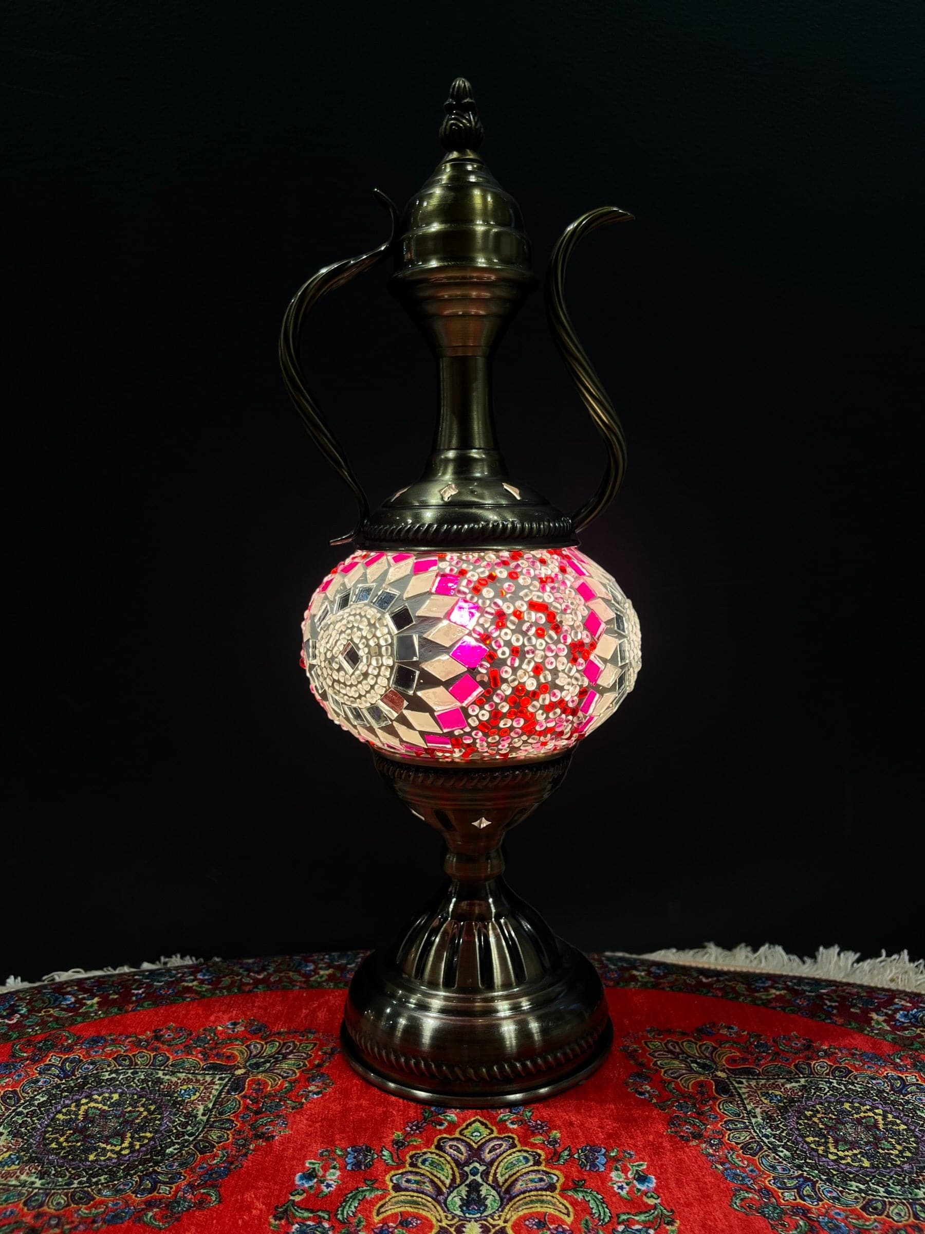 Mosaic Genie Lamp Pink Star