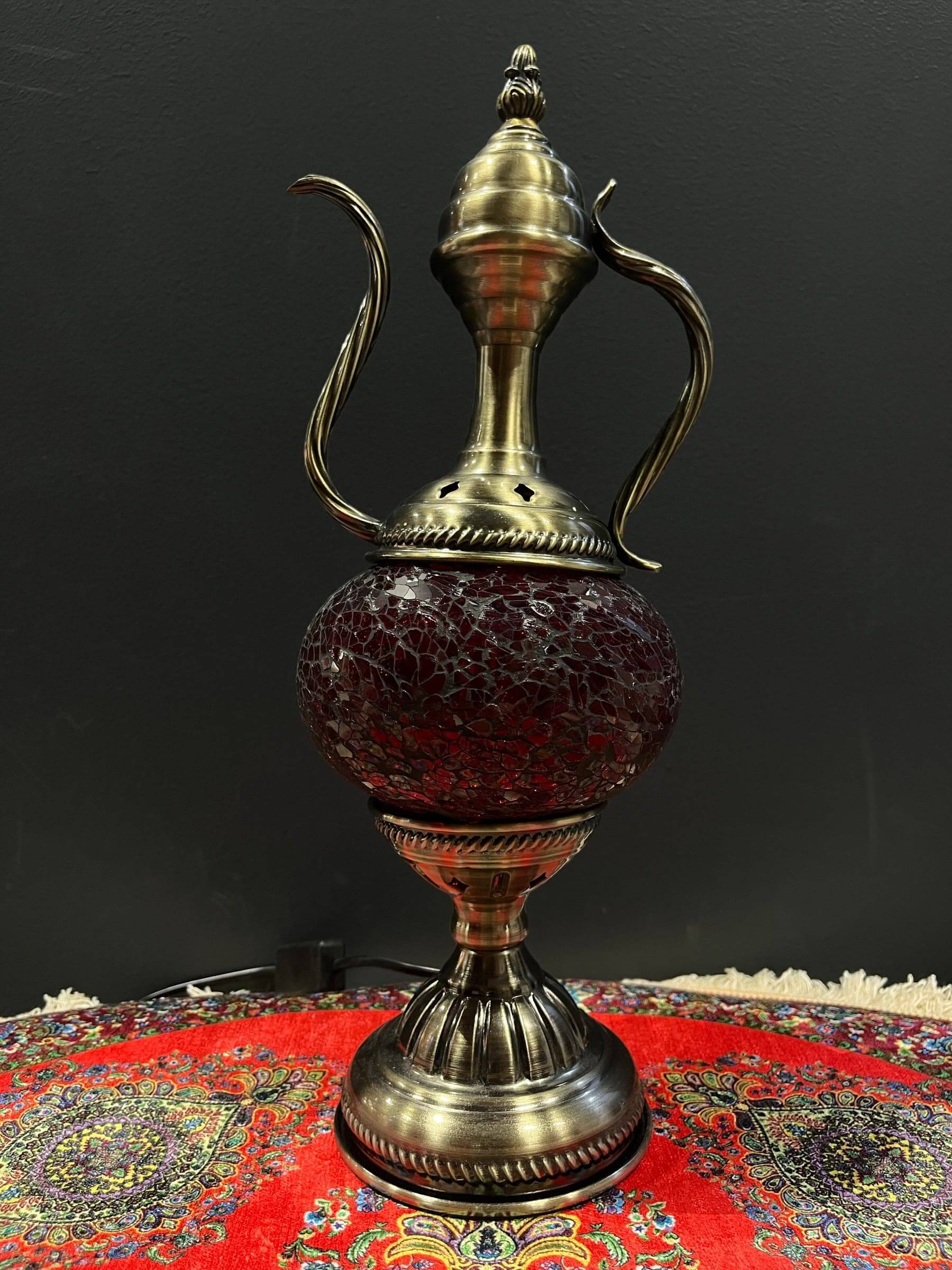 Mosaic Genie Lamp Red Crackle