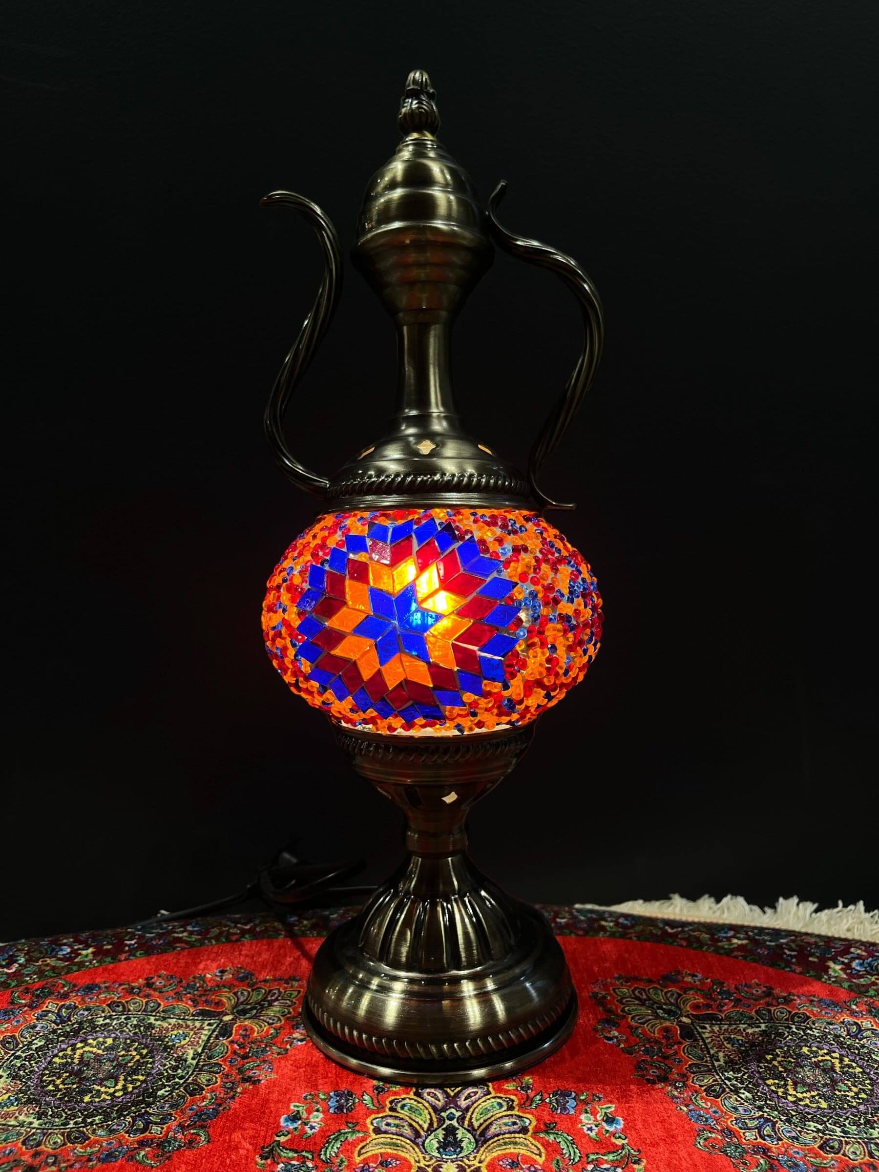 Mosaic Genie Lamp Star Red Blue
