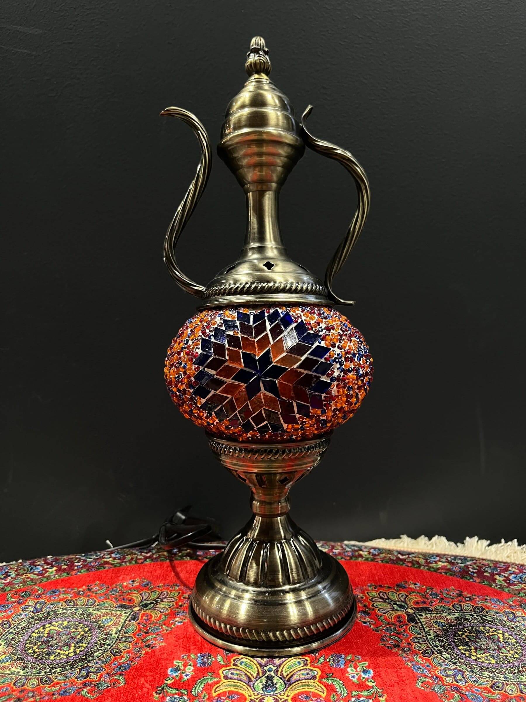 Mosaic Genie Lamp Star Red Blue