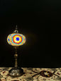 Mosaic Lamp Long Stand 17cm Glass Palace-Brighten your space with our handmade Mosaic Lamp. This vibrant table lamp features a multicolored mosaic pattern that adds elegance and warmth to any room. The intricate mosaic lampshade, crafted by skilled artisa