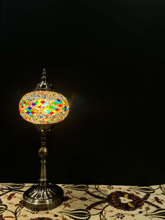 Mosaic Lamp Long Stand 17cm Glass Rainbow    