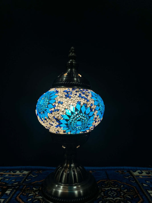 Mosaic Table Lamp Blue Elegance