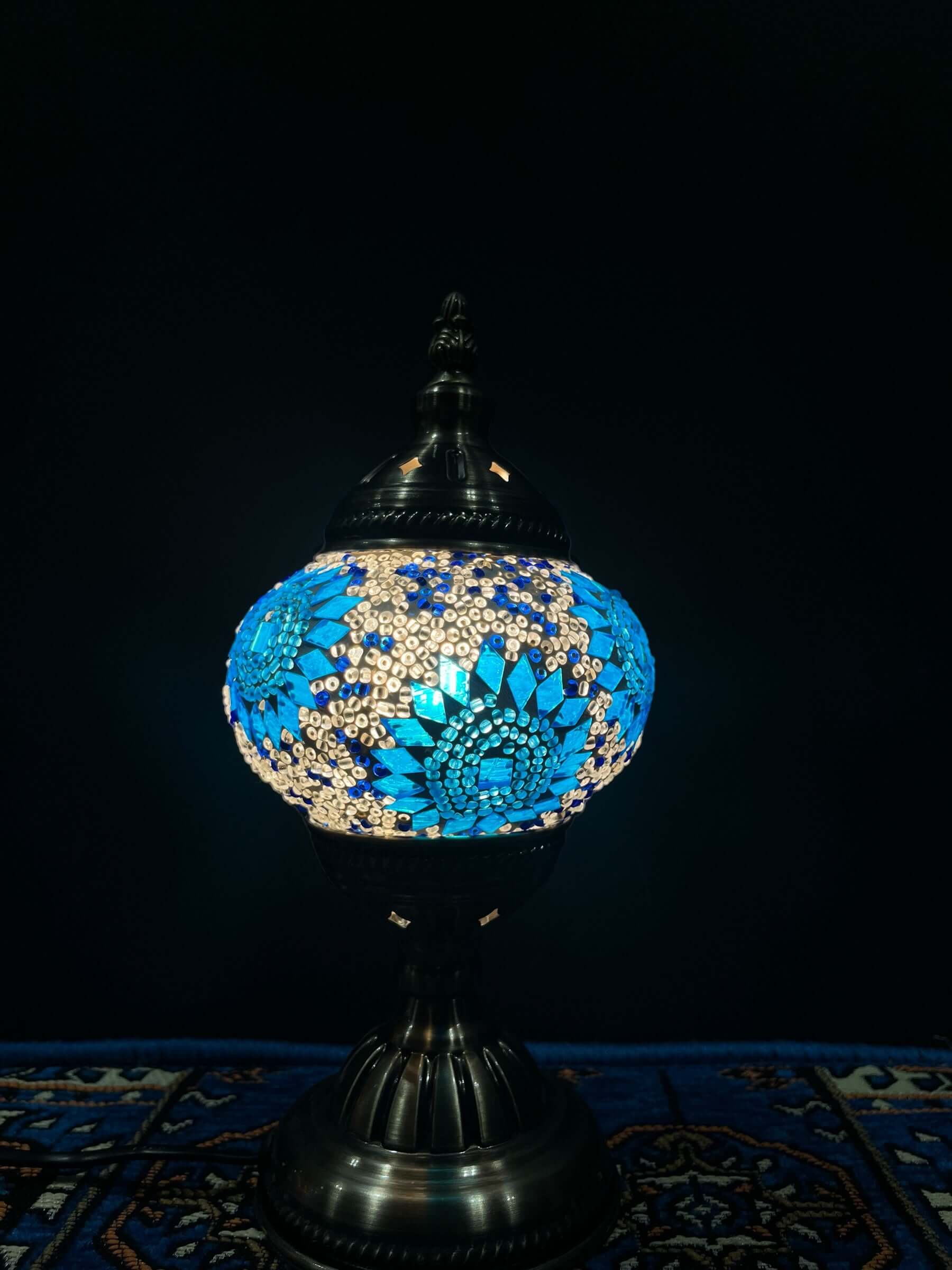 Mosaic Table Lamp Blue Elegance Lamps   