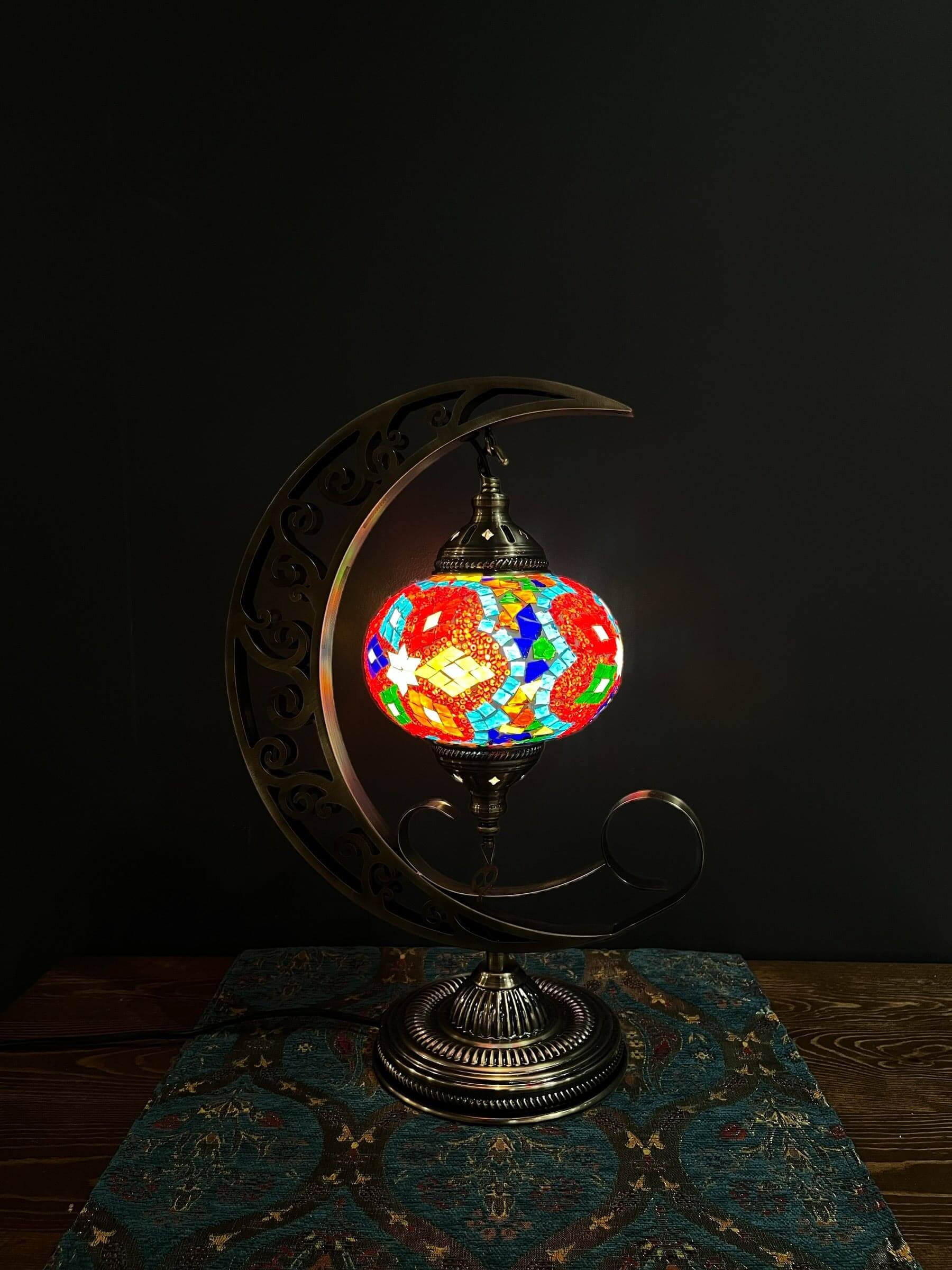 Mosaic Moon Lamp (Turkish Lamps) Rainbow