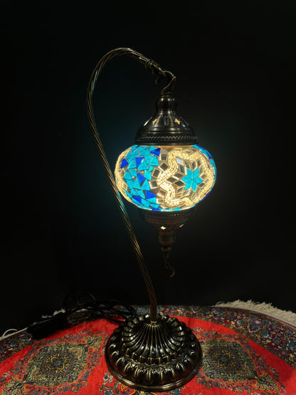 Mosaic Lamp Swan Table Lamp-Mosaic Lamp, Swan Lamp, Turkish Lamp, Colourful Lights Bazaar G Rugs N Gifts-Bazaar G Rugs N Gifts