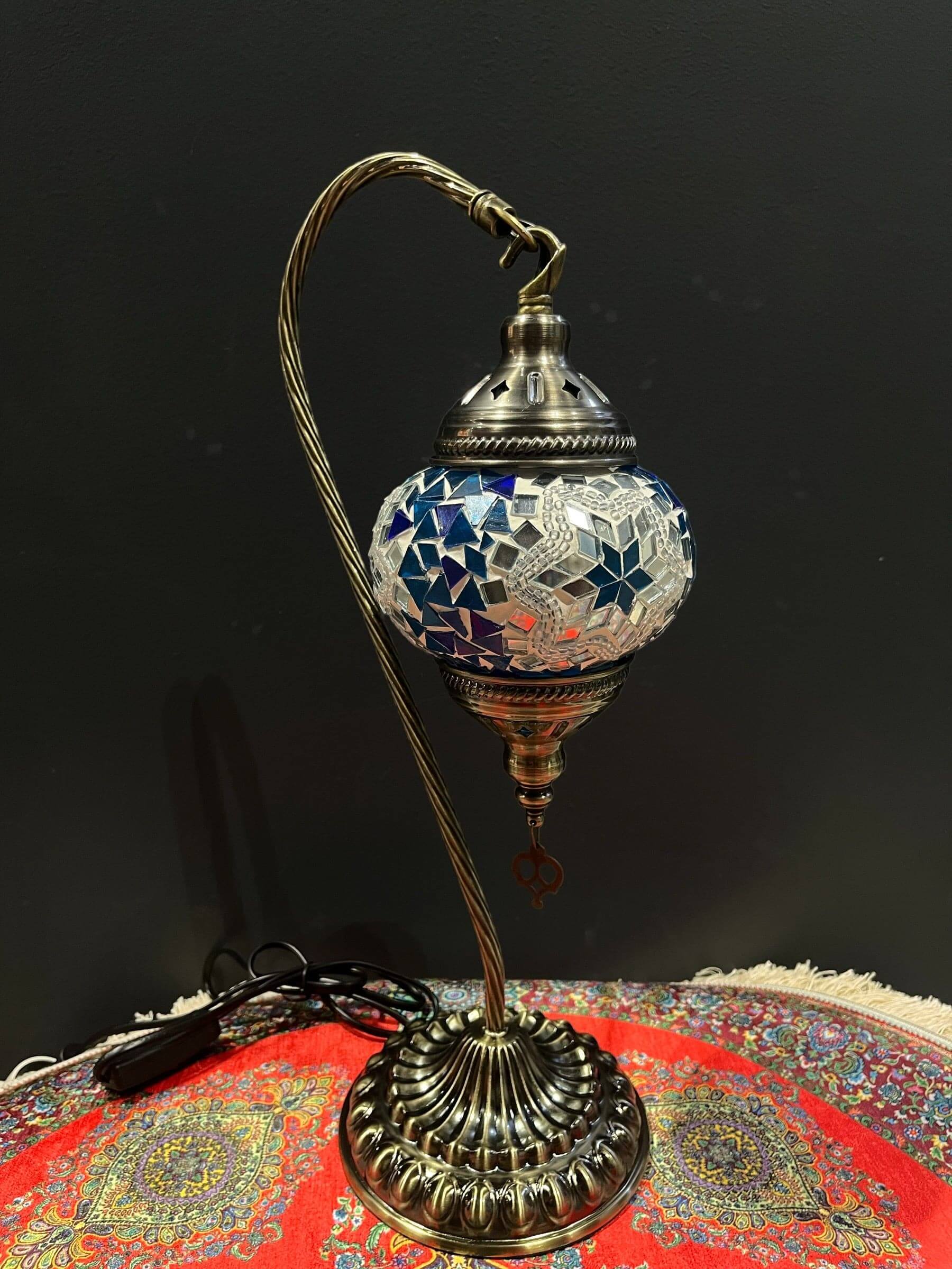 Mosaic Lamp Swan Table Lamp-Mosaic Lamp, Swan Lamp, Turkish Lamp, Colourful Lights Bazaar G Rugs N Gifts-Bazaar G Rugs N Gifts