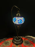 Mosaic Swan Lamp Blue Flower