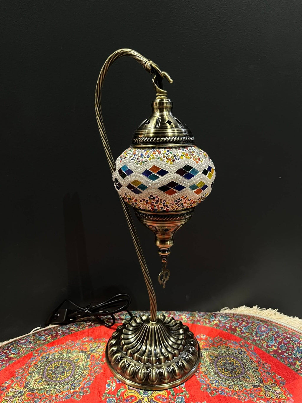 Mosaic Swan Lamp Rainbow Diamond