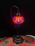 Mosaic Swan Lamp Red Blue Flower