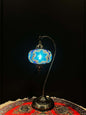 Mosaic Swan Lamps Long (Turkish Lamps) Deep Aqua-Unique and elegant decorative lighting fixtures featuring mosaic lamps designs crafted from vibrant glass pieces. Add a touch of grace and charm to your space with these exquisite Turkish lamps, suitable fo
