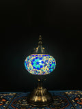 Mosaic Table Lamp Blue Flower