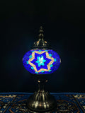 Mosaic Table Lamp Deep Blue Star