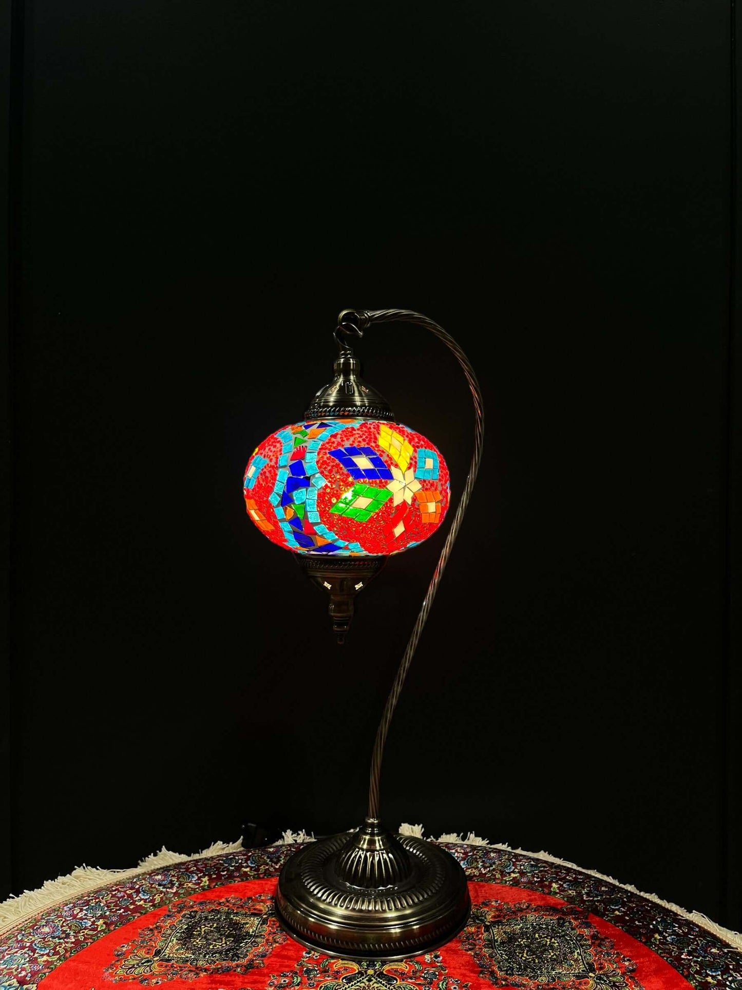 Mosaic Swan Lamps Long (Turkish Lamps) Rainbow Snowflakes Lamps   