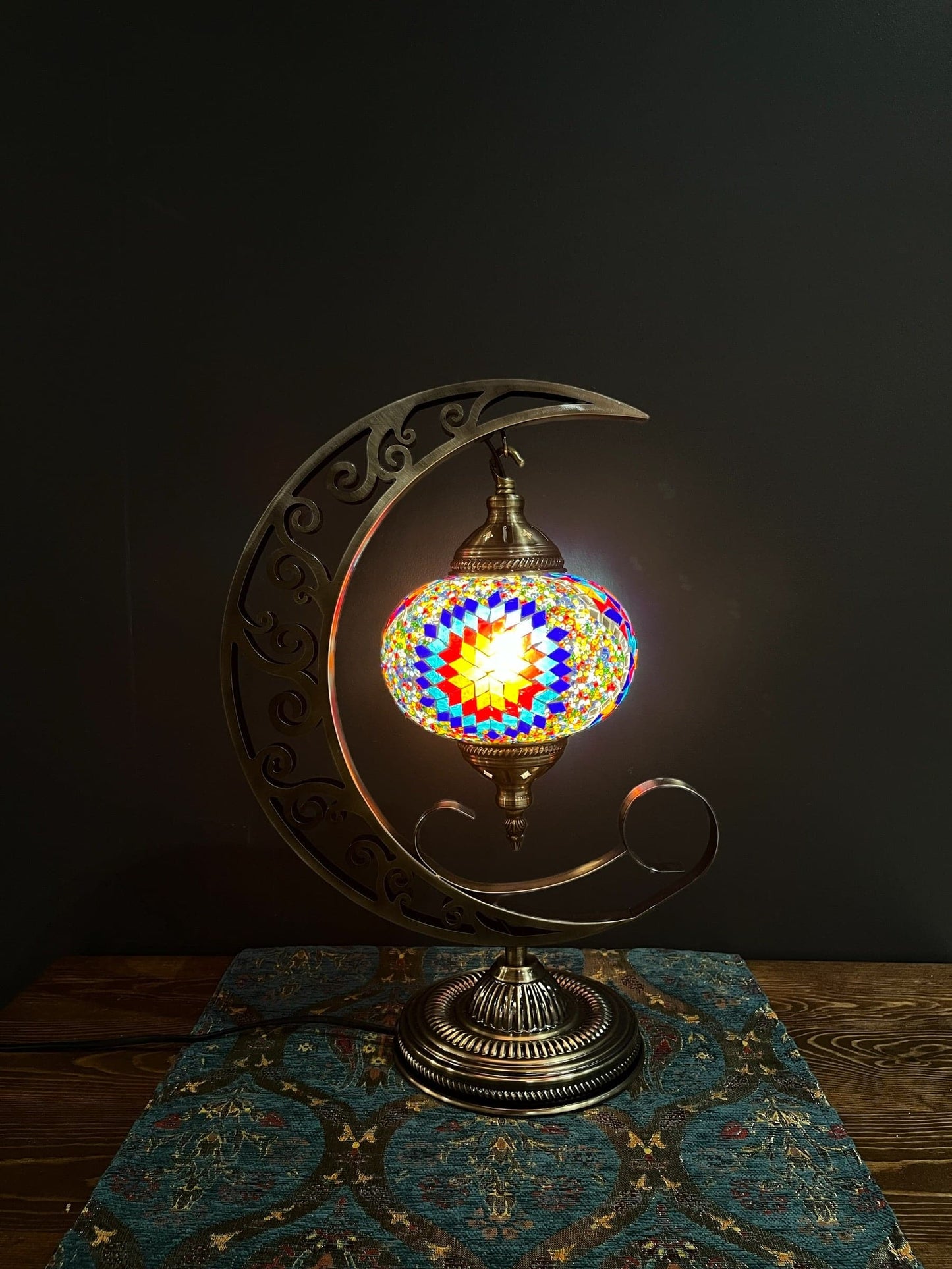 Mosaic Moon Lamp (Turkish Lamps) Classic Lamps   