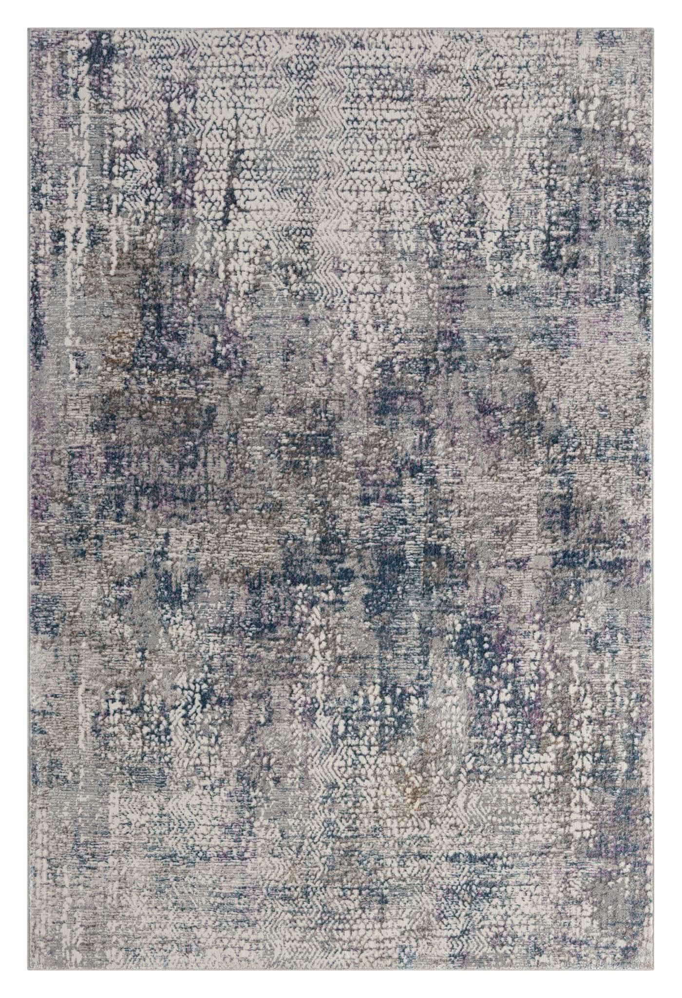 Mystic Haze Turkish Rug Grey Blue Distressed Design