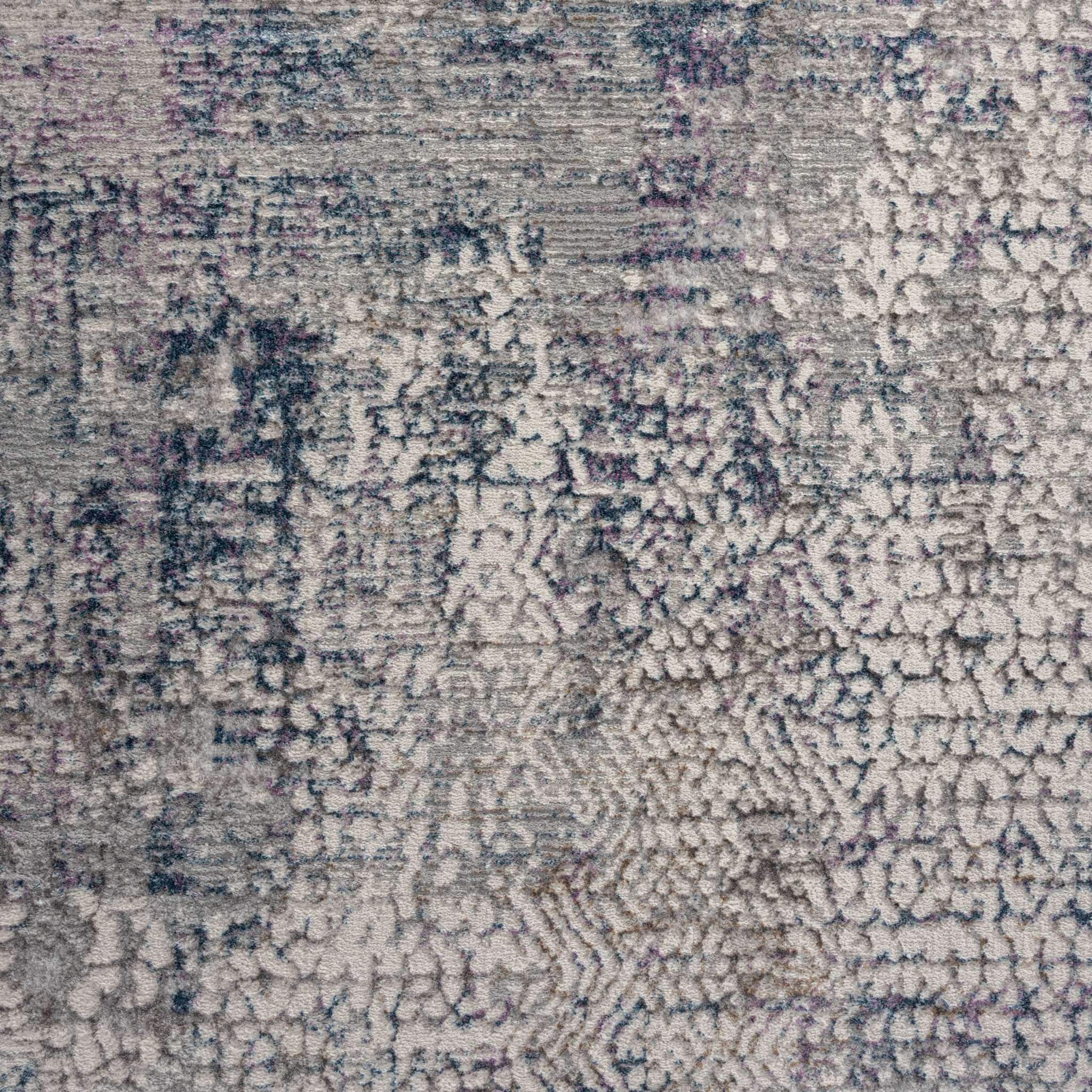 Mystic Haze Turkish Rug Grey Blue Distressed Design