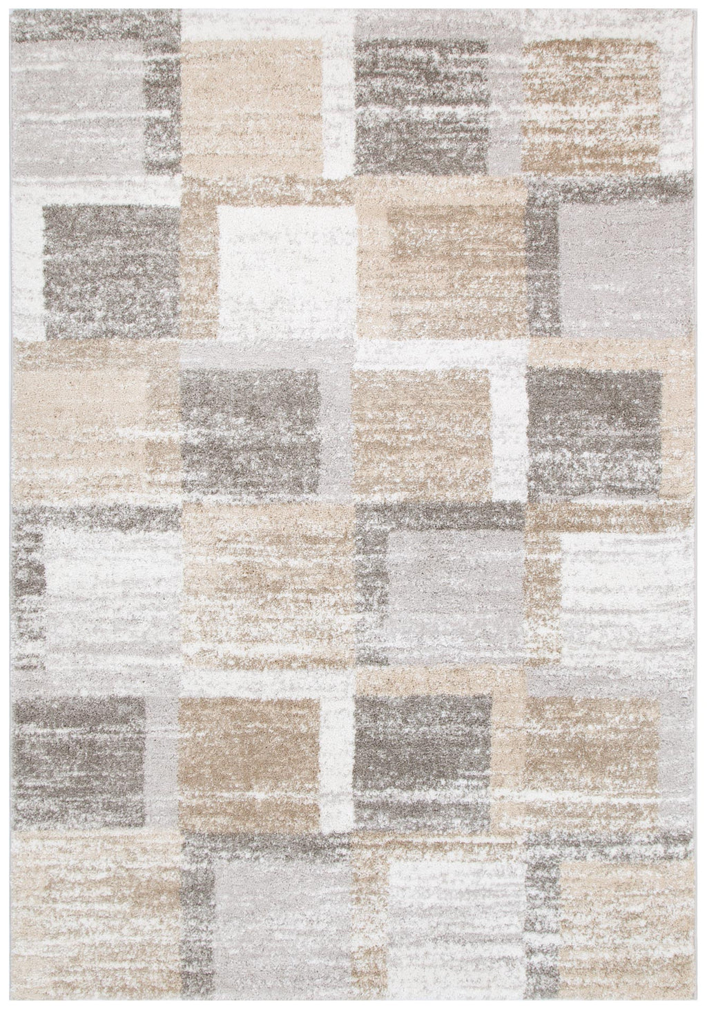 Nola N001 Neutral Squares Rug – view 2