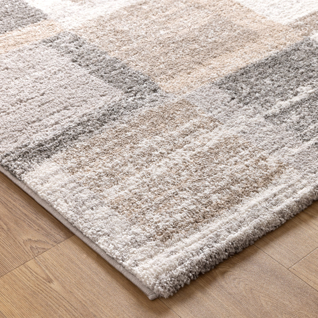 Nola N001 Neutral Squares Rug – view 3