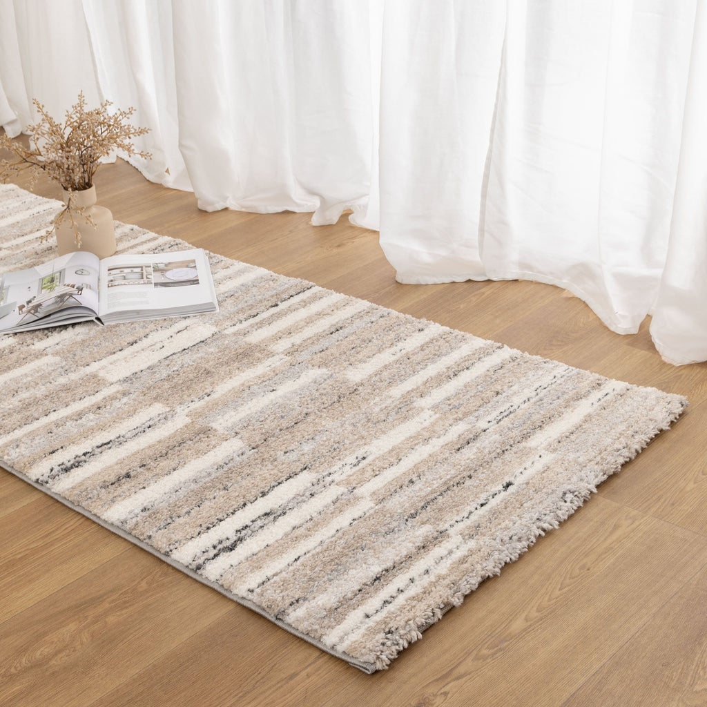 Nola N002 Beige Brown Geometric Rug – view 8