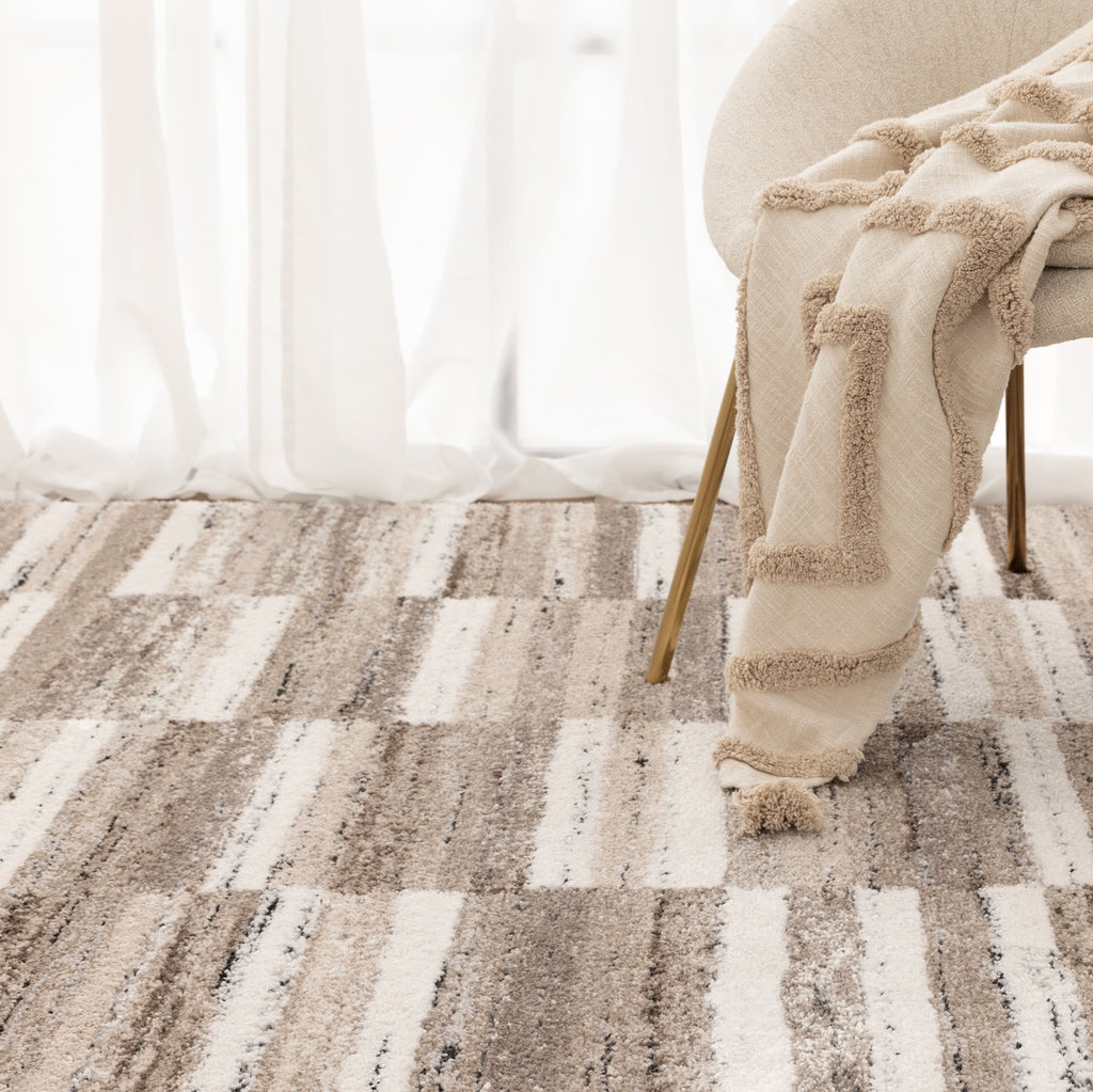 Nola N002 Beige Brown Geometric Rug – view 6