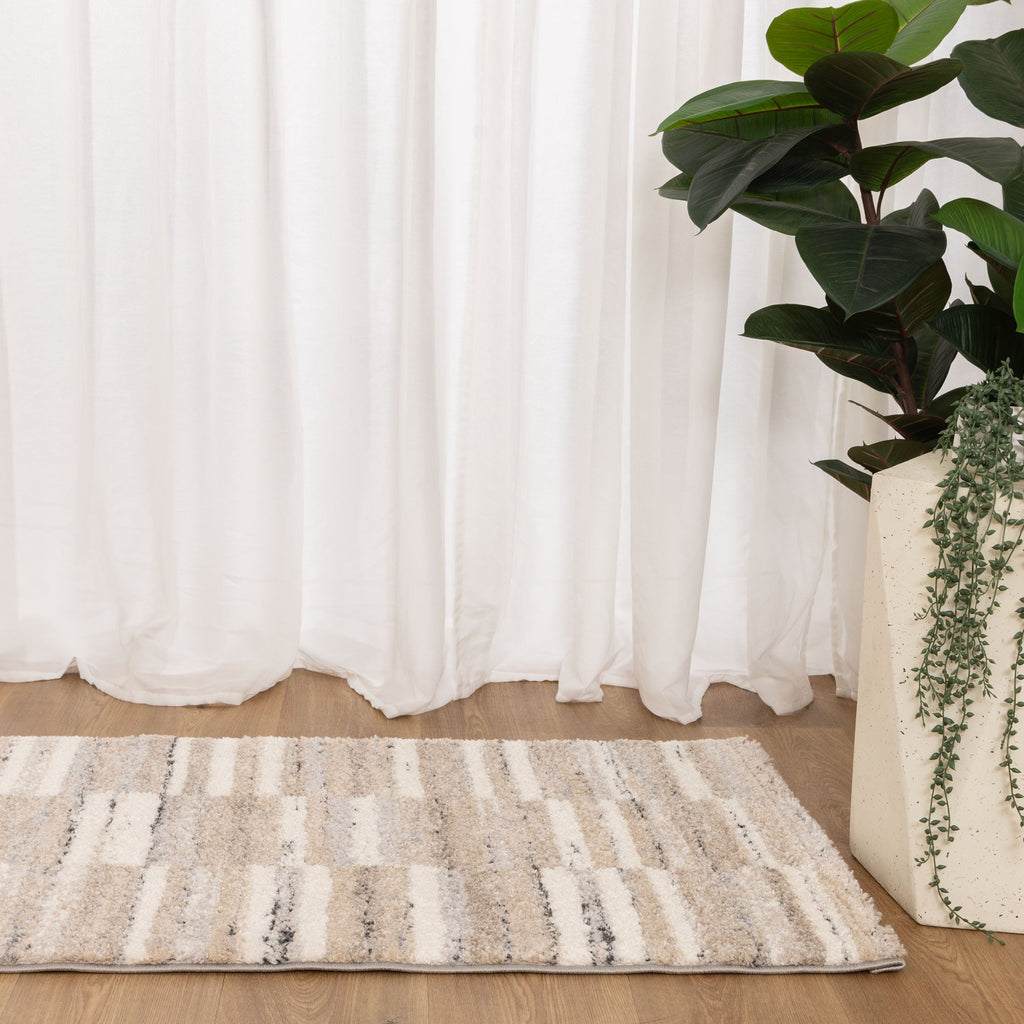 Nola N002 Beige Brown Geometric Rug – view 9