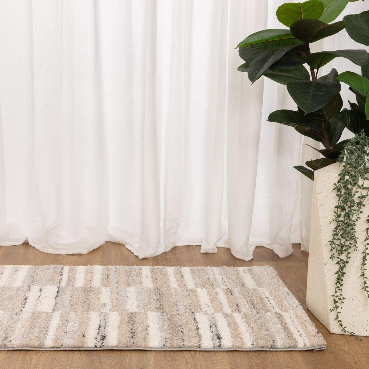 Nola N002 Beige Brown Geometric Rug – view 9