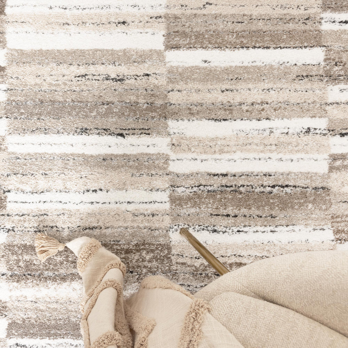 Nola N002 Beige Brown Geometric Rug – view 5