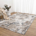 Nola N006 Grey Beige Abstract Plush Rug - detail 4  
