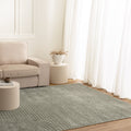 Nessa N300 Green Arches Rug styled with furniture