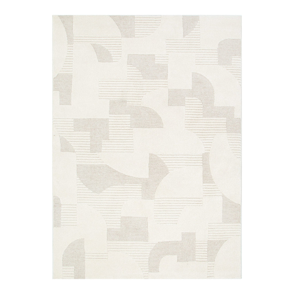 Nessa N500 Ivory Abstract Shapes Rug – view 2