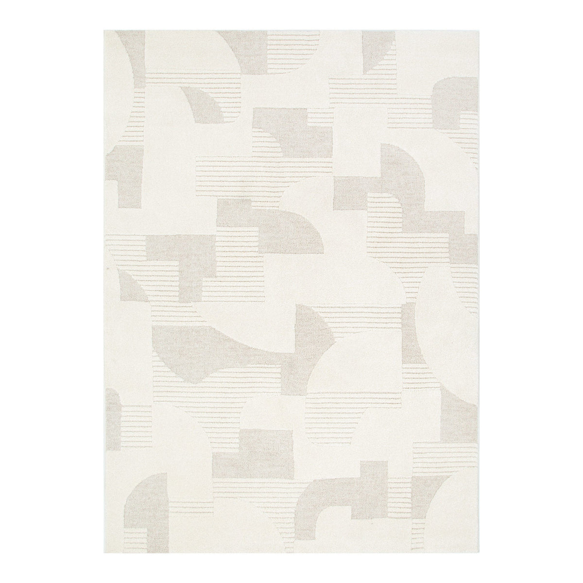 Nessa N500 Ivory Abstract Shapes Rug – view 2