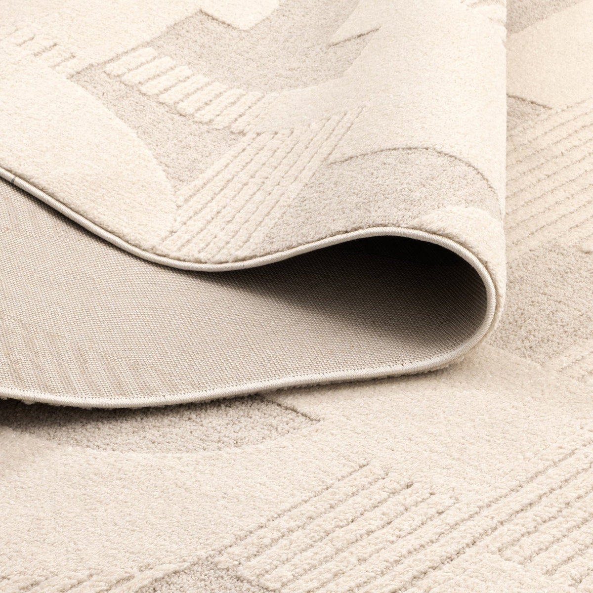 Nessa N500 Ivory Abstract Shapes Rug – view 4