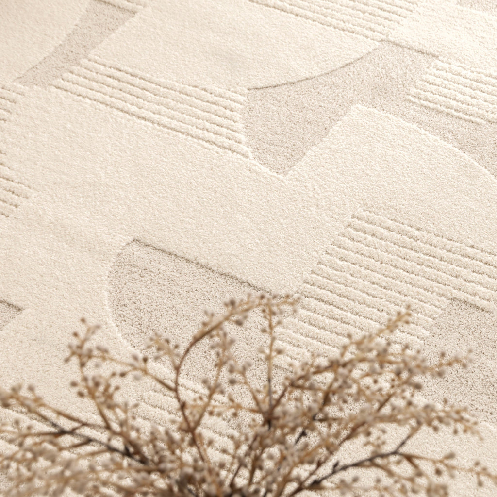 Nessa N500 Ivory Abstract Shapes Rug – view 5