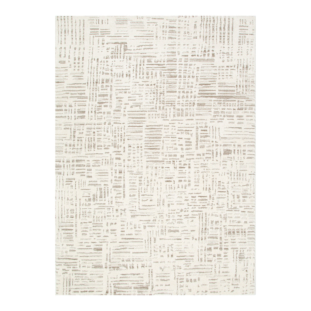 Nessa N600 Ivory Sculpted Geometric Rug – view 2