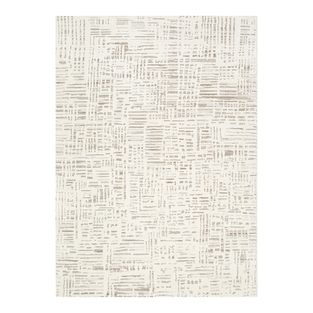 Nessa N600 Ivory Sculpted Geometric Rug – view 2