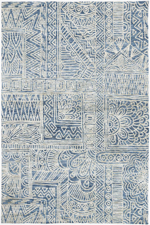 Amritsar Newburg Navy Tribal Rug – view 2