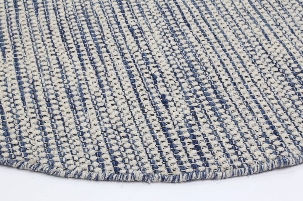 Nordic Blue Reversible Wool Round Rug – view 4