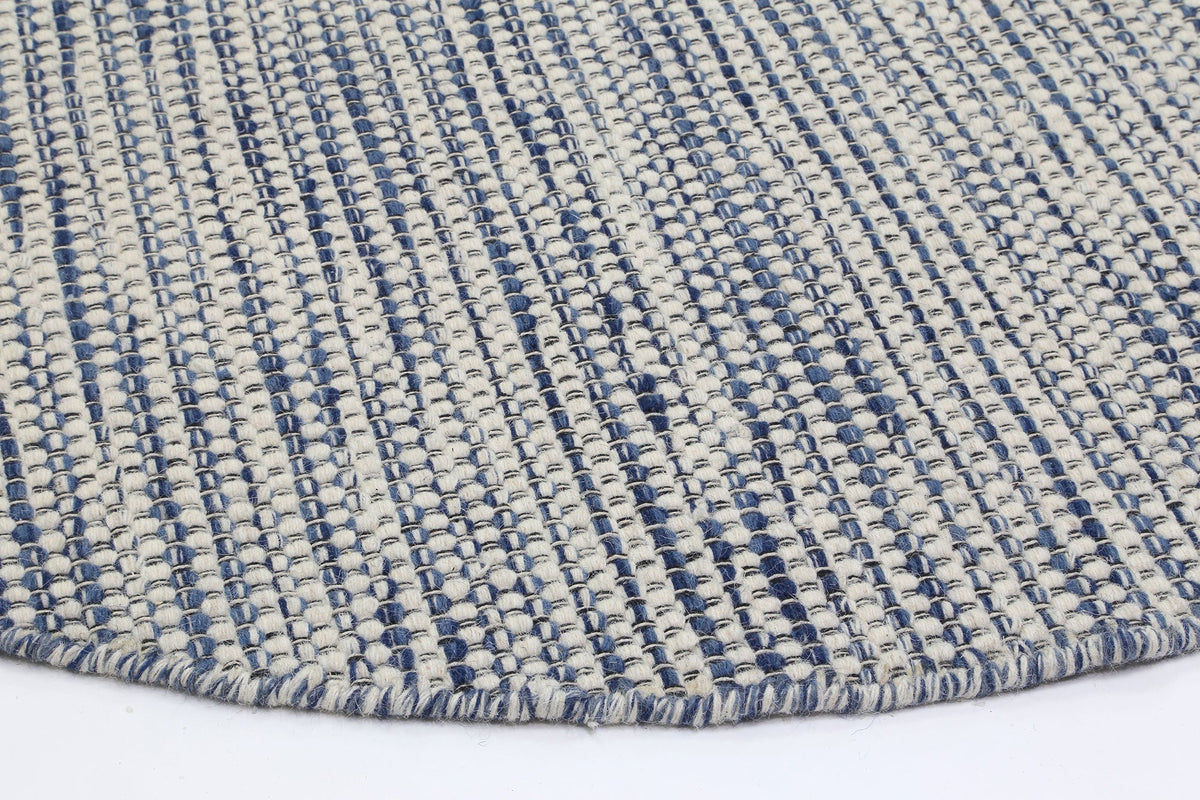 Nordic Blue Reversible Wool Round Rug – view 4