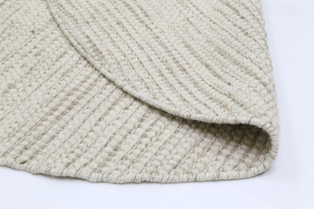 Nordic Beige Reversible Wool Round Rug – view 4