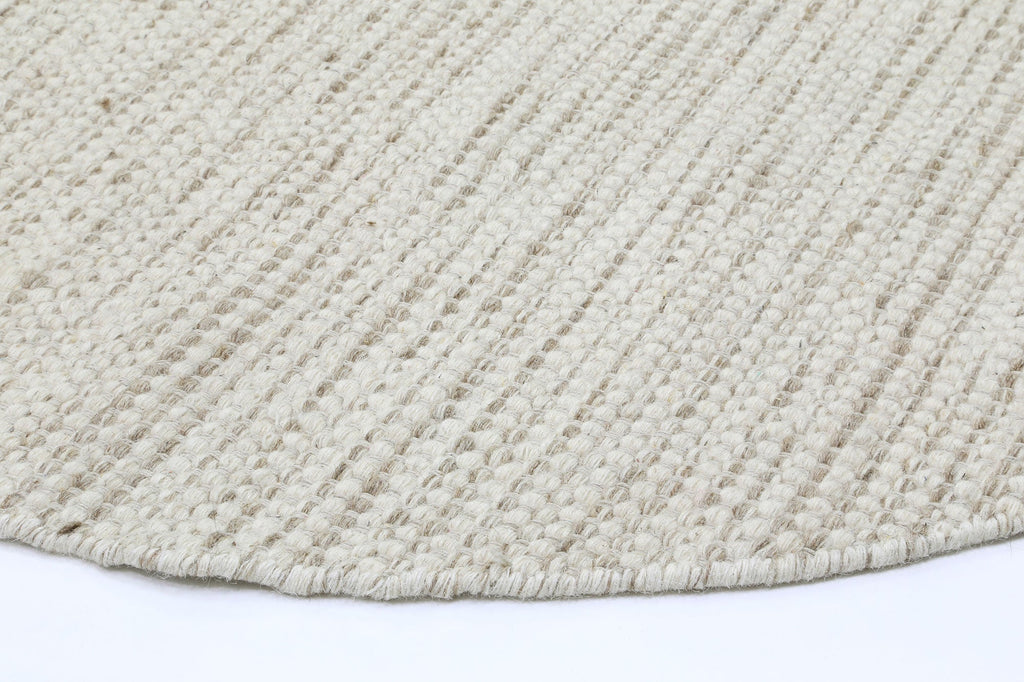 Nordic Beige Reversible Wool Round Rug – view 3