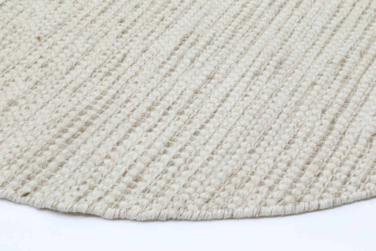 Nordic Beige Reversible Wool Round Rug – view 3