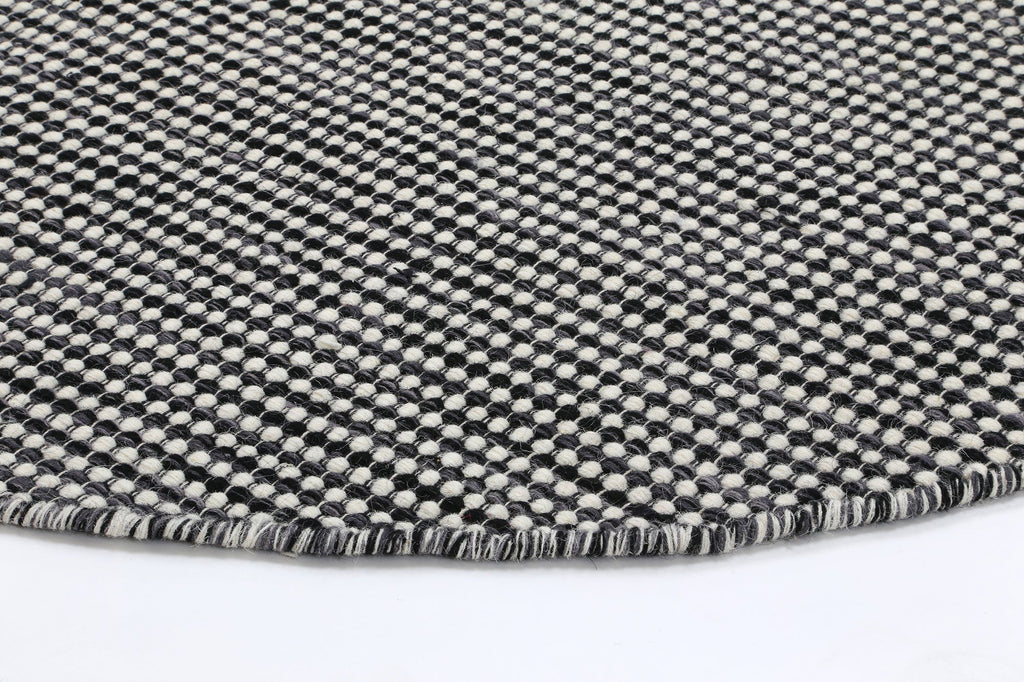 Nordic Charcoal Reversible Wool Round Rug – view 4