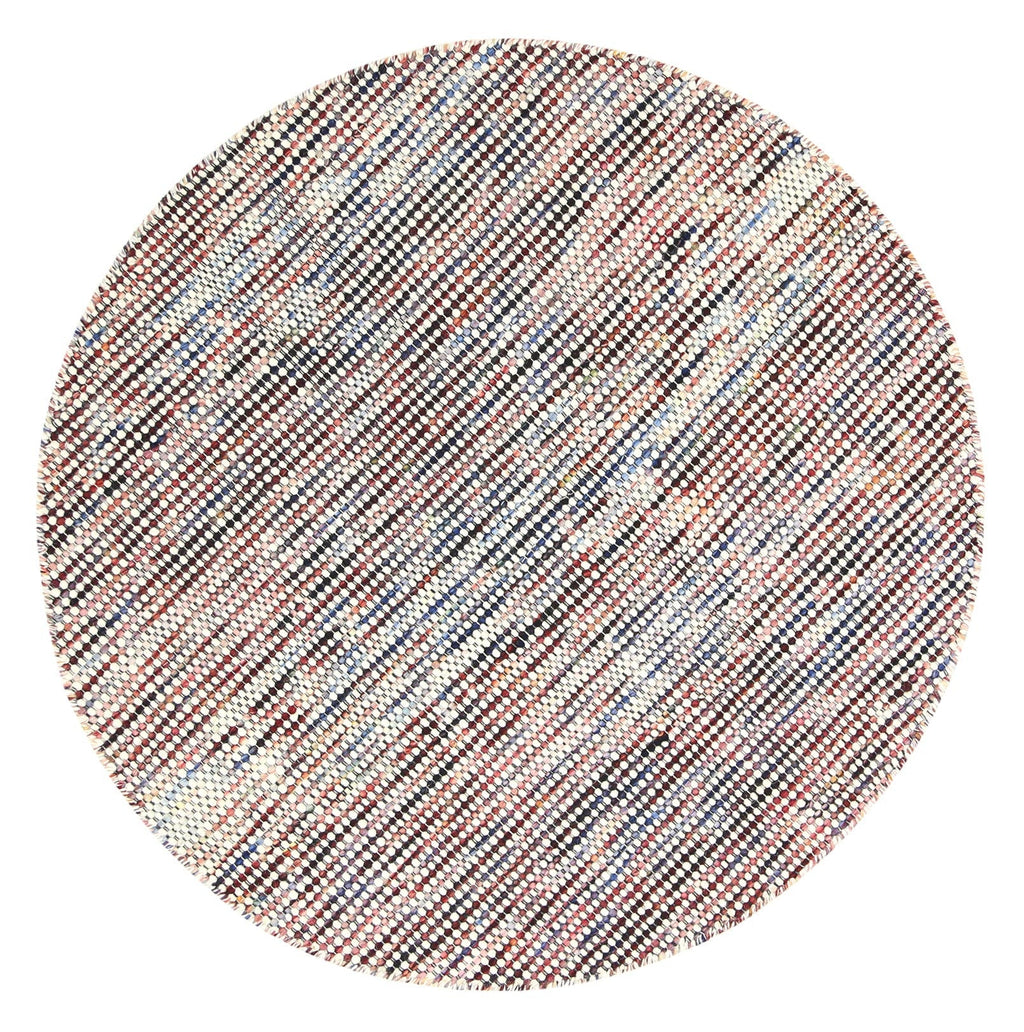 Nordic Multicolour Reversible Wool Round Rug – view 2