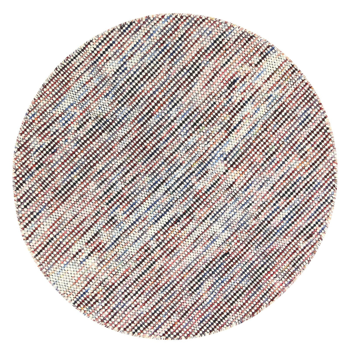 Nordic Multicolour Reversible Wool Round Rug – view 2